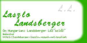 laszlo landsberger business card